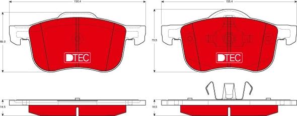 TRW GDB1388DTE - Тормозные колодки, дисковые, комплект parts5.com