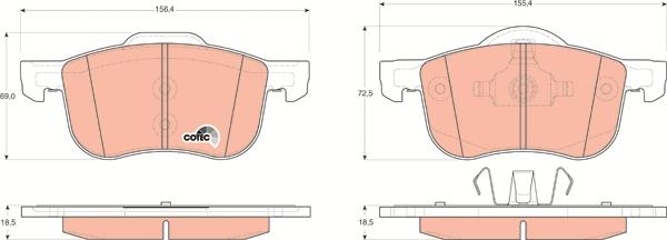 TRW GDB1388 - Тормозные колодки, дисковые, комплект parts5.com