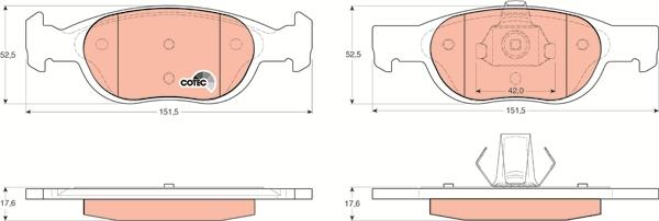 TRW GDB1339 - Тормозные колодки, дисковые, комплект parts5.com