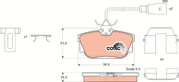 TRW GDB1326 - Тормозные колодки, дисковые, комплект parts5.com