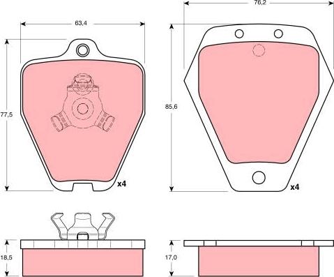 TRW GDB1323 - Тормозные колодки, дисковые, комплект parts5.com