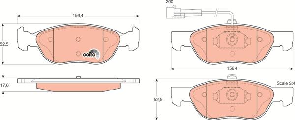 TRW GDB1290 - Тормозные колодки, дисковые, комплект parts5.com