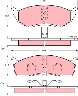 TRW GDB1244 - Тормозные колодки, дисковые, комплект parts5.com