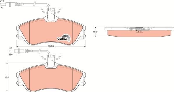 TRW GDB1260 - Тормозные колодки, дисковые, комплект parts5.com