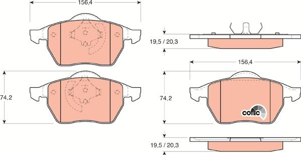 TRW GDB1200 - Тормозные колодки, дисковые, комплект parts5.com