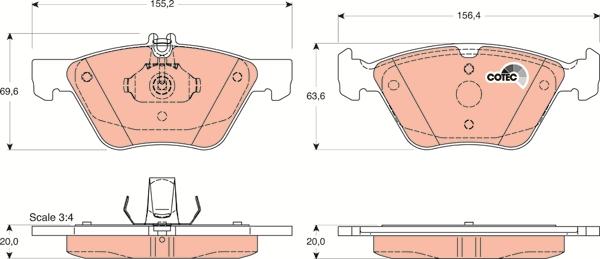 TRW GDB1215 - Тормозные колодки, дисковые, комплект parts5.com