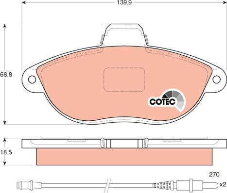 TRW GDB1216 - Тормозные колодки, дисковые, комплект parts5.com