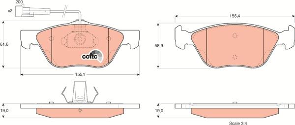 TRW GDB1212 - Тормозные колодки, дисковые, комплект parts5.com