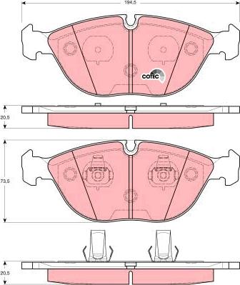 TRW GDB1285 - Тормозные колодки, дисковые, комплект parts5.com