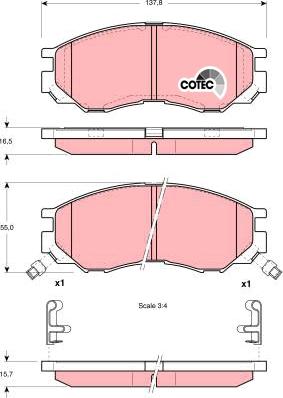 TRW GDB1286 - Тормозные колодки, дисковые, комплект parts5.com