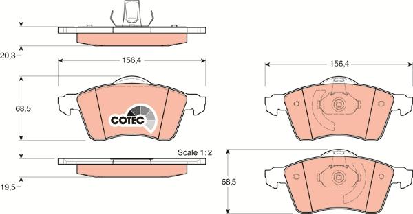 TRW GDB1282 - Тормозные колодки, дисковые, комплект parts5.com