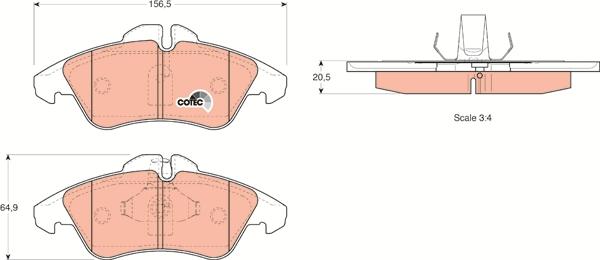 TRW GDB1220 - Тормозные колодки, дисковые, комплект parts5.com