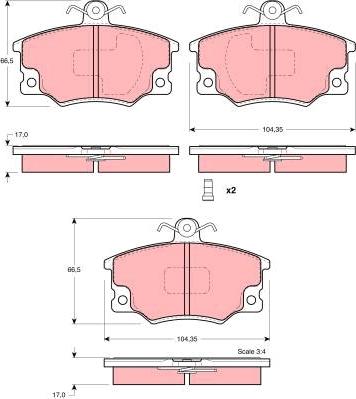 TRW GDB1223 - Тормозные колодки, дисковые, комплект parts5.com