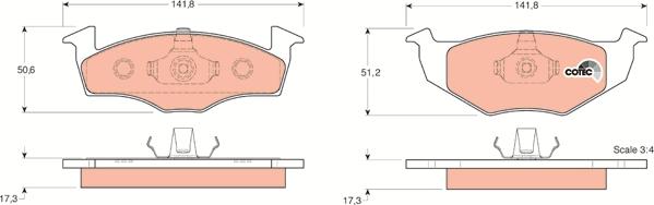 TRW GDB1274 - Тормозные колодки, дисковые, комплект parts5.com