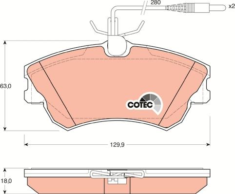 TRW GDB1270 - Тормозные колодки, дисковые, комплект parts5.com