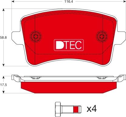 TRW GDB1765DTE - Тормозные колодки, дисковые, комплект parts5.com