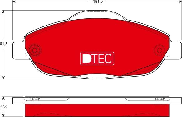 TRW GDB1761DTE - Тормозные колодки, дисковые, комплект parts5.com