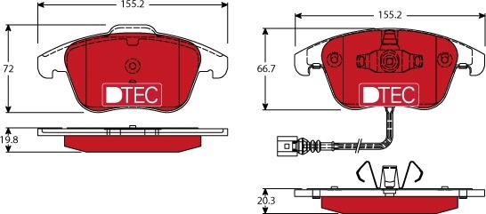 TRW GDB1762DTE - Тормозные колодки, дисковые, комплект parts5.com