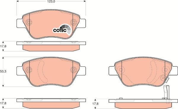 TRW GDB1700 - Тормозные колодки, дисковые, комплект parts5.com