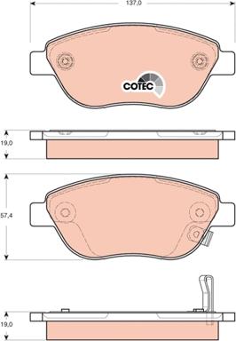 TRW GDB1701 - Тормозные колодки, дисковые, комплект parts5.com