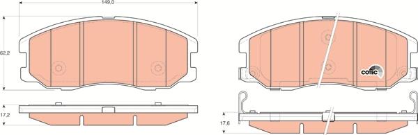 TRW GDB1715 - Тормозные колодки, дисковые, комплект parts5.com