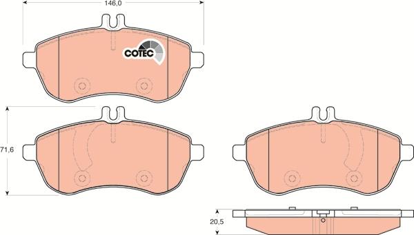 TRW GDB1736 - Тормозные колодки, дисковые, комплект parts5.com