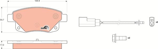 TRW GDB1725 - Тормозные колодки, дисковые, комплект parts5.com