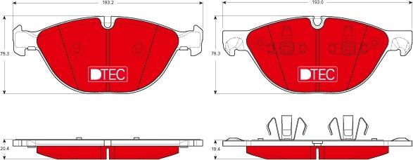 TRW GDB1728DTE - Тормозные колодки, дисковые, комплект parts5.com