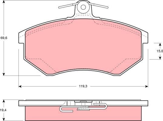 TRW GDB854 - Тормозные колодки, дисковые, комплект parts5.com