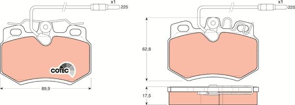 TRW GDB808 - Тормозные колодки, дисковые, комплект parts5.com