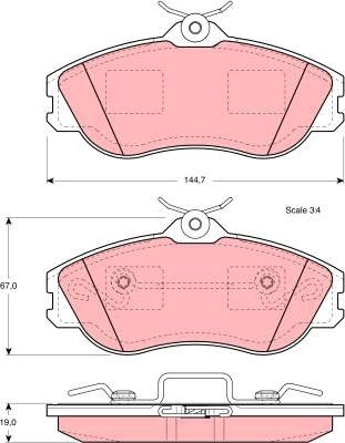 TRW GDB815 - Тормозные колодки, дисковые, комплект parts5.com