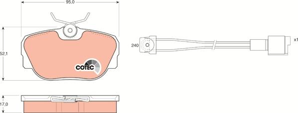 TRW GDB820 - Тормозные колодки, дисковые, комплект parts5.com