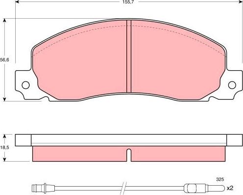 TRW GDB344 - Brake Pad Set, disc brake parts5.com