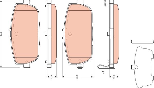 TRW GDB3402 - Тормозные колодки, дисковые, комплект parts5.com