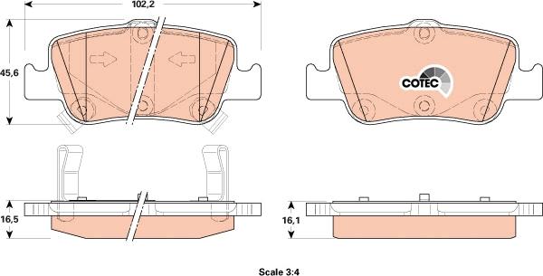 TRW GDB3480 - Тормозные колодки, дисковые, комплект parts5.com