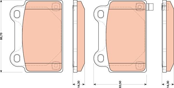 TRW GDB3488 - Тормозные колодки, дисковые, комплект parts5.com