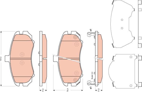 TRW GDB3431 - Тормозные колодки, дисковые, комплект parts5.com