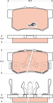 TRW GDB3438AT - Тормозные колодки, дисковые, комплект parts5.com