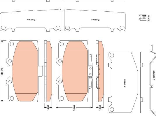 TRW GDB3470 - Тормозные колодки, дисковые, комплект parts5.com