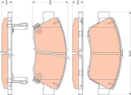 TRW GDB3478 - Тормозные колодки, дисковые, комплект parts5.com