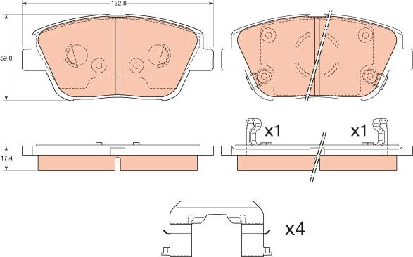 TRW GDB3540 - Тормозные колодки, дисковые, комплект parts5.com