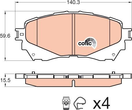 TRW GDB3580 - Тормозные колодки, дисковые, комплект parts5.com