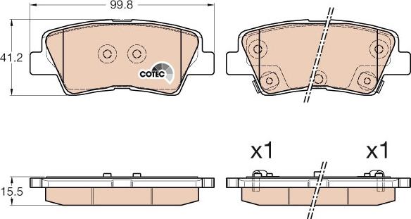 TRW GDB3537 - Тормозные колодки, дисковые, комплект parts5.com