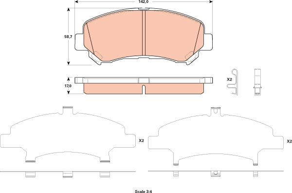 TRW GDB3521 - Тормозные колодки, дисковые, комплект parts5.com