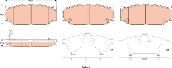 TRW GDB3522 - Тормозные колодки, дисковые, комплект parts5.com