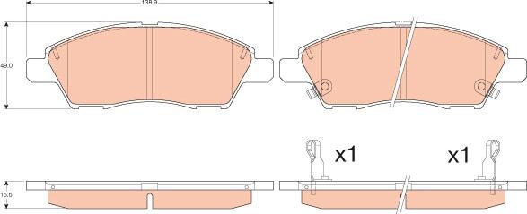 TRW GDB3613 - Тормозные колодки, дисковые, комплект parts5.com