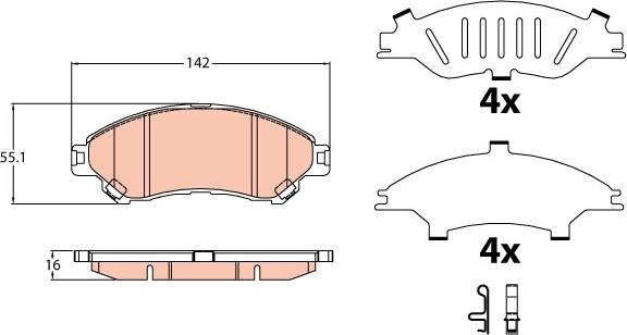 TRW GDB3633 - Тормозные колодки, дисковые, комплект parts5.com