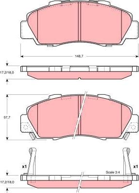 TRW GDB3196 - Тормозные колодки, дисковые, комплект parts5.com