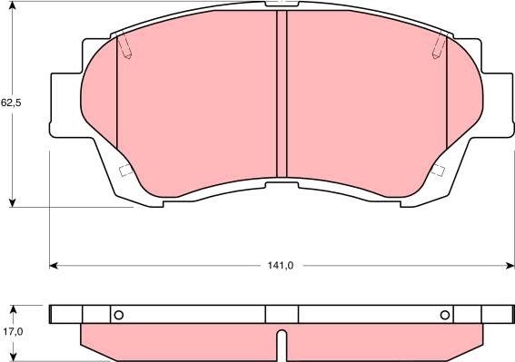 TRW GDB3155 - Тормозные колодки, дисковые, комплект parts5.com