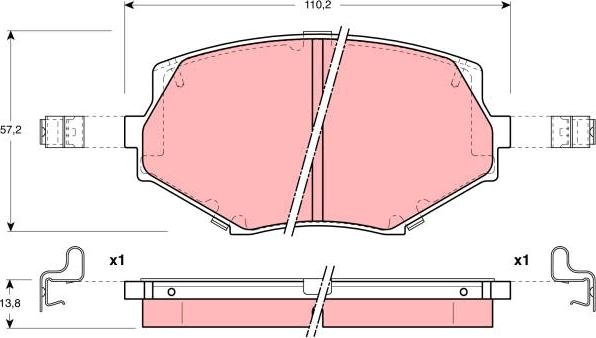 TRW GDB3103 - Тормозные колодки, дисковые, комплект parts5.com